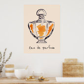 Franse reuzenfles van Eau de parfum Poster (Keuken)