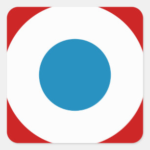 Franse Revolutie Roundel France Cocarde Tricolore Vierkante Sticker