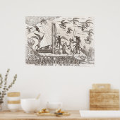 Franse Revolutionaire Cartoon Poster (Keuken)