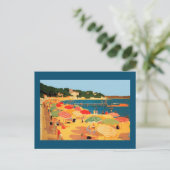  Franse Riviera Beach Frankrijk Travel Art Briefkaart (Staand voorkant)