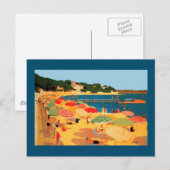  Franse Riviera Beach Frankrijk Travel Art Briefkaart (Voorkant / Achterkant)