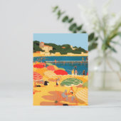  Franse Riviera Beach Illustration Briefkaart (Staand voorkant)