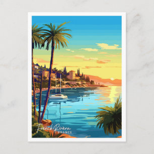 Franse Rivièra Frankrijk Reizen illustratie Briefkaart
