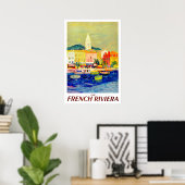 Franse riviera, Frankrijk, schilderij, kunst,  Poster (Thuiskantoor)