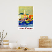 Franse riviera, Frankrijk, schilderij, kunst,  Poster (Keuken)