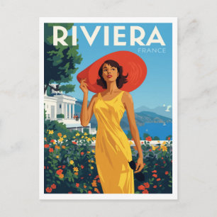 Franse Rivièra Glamour Retro Briefkaart