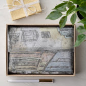 Franse Riviera Street Buildings Schets Decoupage Tissuepapier (Geschenk)