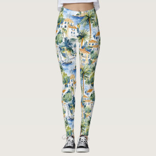 Franse Rivièra Tropische Palmbomen Leggings