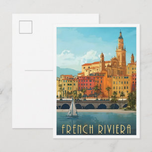 Franse Rivièra Vintage Reizen Briefkaart
