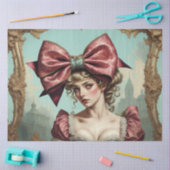 Franse rococo dame met boog 2 decoupage papier (Craft)