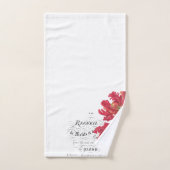 Franse rode bloem bad handdoek (Handdoek)