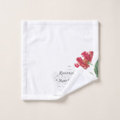 Franse rode bloem bad handdoek (Wasdoekje)