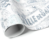 Franse Romance Collage Blue ID226 Cadeaupapier (Rol Hoek)