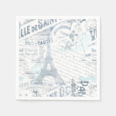  Franse Romance Collage Blue ID226 Servet (Voorkant)