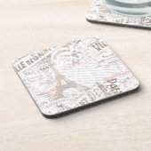 Franse Romance Collage Pink ID226 Bier Onderzetter (Linkerzijde)