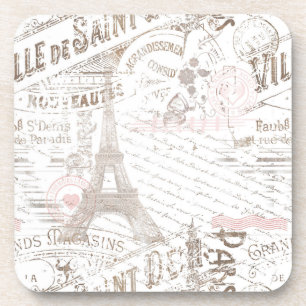 Franse Romance Collage Pink ID226 Bier Onderzetter