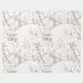  Franse Romance Collage Pink ID226 Fleece Deken (Voorkant (Horizontaal))