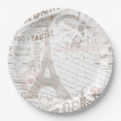  Franse Romance Collage Pink ID226 Papieren Bordje (Voorkant)