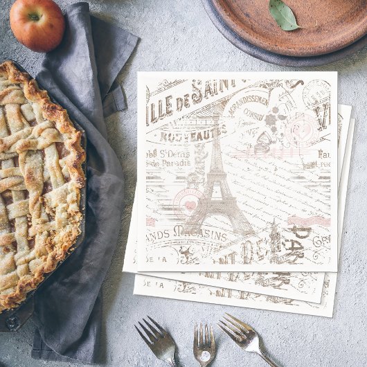 Franse Romance Collage Pink ID226 Servet