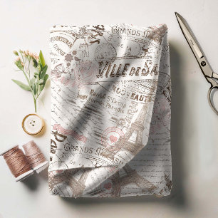  Franse Romance Collage Pink ID226 Stof