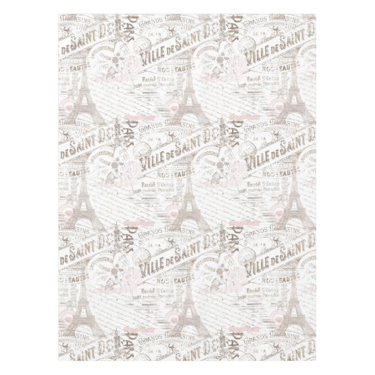  Franse Romance Collage Pink ID226 Tafelkleed (Voorkant)