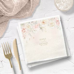 Franse Romance Wedding Floral Blush ID870 Servet