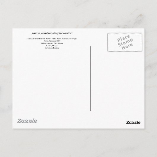 Franse romans en Roos (F359) Van Gogh Fine Art Briefkaart (Achterkant)