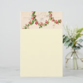 Franse roos briefpapier (Staand voorkant)