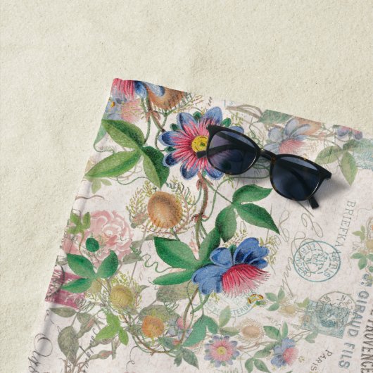 Franse Roos Passionbloemen Beach Towel Strandlaken (In situ)