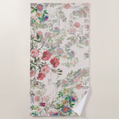 Franse Roos Passionbloemen Beach Towel Strandlaken (Voorkant)