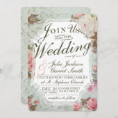  Franse Roos Tuin bruiloft uitnodiging (Voorkant / Achterkant)