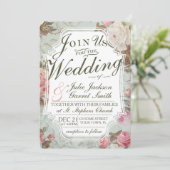  Franse Roos Tuin bruiloft uitnodiging (Staand voorkant)