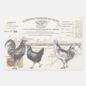 Franse Rooster Hen Receipt Ephemera ontkoppelde vo Inpakpapier Vel (Voorkant)