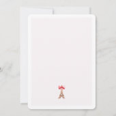 Franse roze fiets Baby shower Kaart (Achterkant)