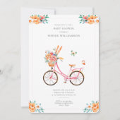 Franse roze fiets Baby shower Kaart (Voorkant)