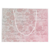 Franse roze Floral Groot Cadeauzakje (Achterkant)