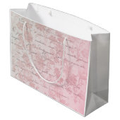 Franse roze Floral Groot Cadeauzakje (Achterkant Gekanteld)