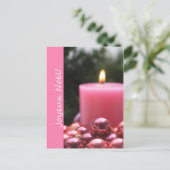 franse roze ornament kerstkaart feestdagenkaart (Staand voorkant)