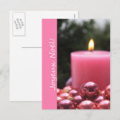 franse roze ornament kerstkaart feestdagenkaart (Voorkant / Achterkant)