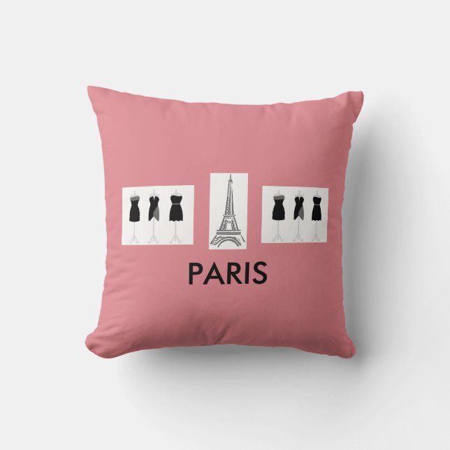 Franse roze Paris Thema Kussen (Voorkant)