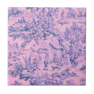 Franse Roze Toile Chinoiserie Rustieke Rococo Stij Tegeltje