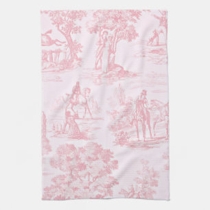 Franse Roze Toile de Juoy Vintage Patroon Theedoek
