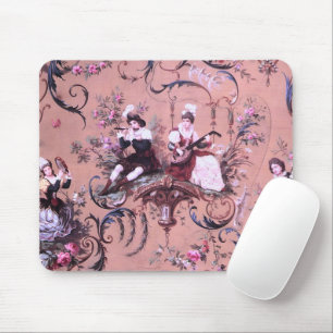 Franse Roze Toile Victoriaans stijl Bloemen Muismat