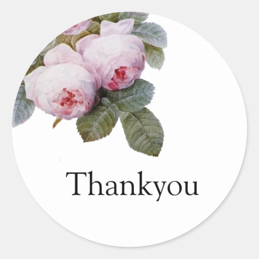 Franse rozen bruiloft bedankt Sticker (Voorkant)
