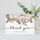  Franse Rozen bruiloft Hartelijk dank Bedankkaart (Staand voorkant)