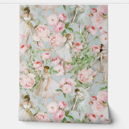 Franse Rozen en Ballerina Dancer Summer Garden Behang