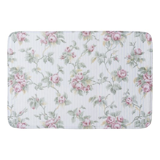  Franse Rozen en stripes Badmat (Voorkant)