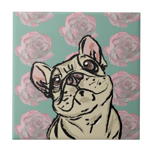 Franse Rozen Tegeltje (Voorkant)