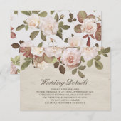  Franse Rozen Wedding Details Kaart (Voorkant / Achterkant)
