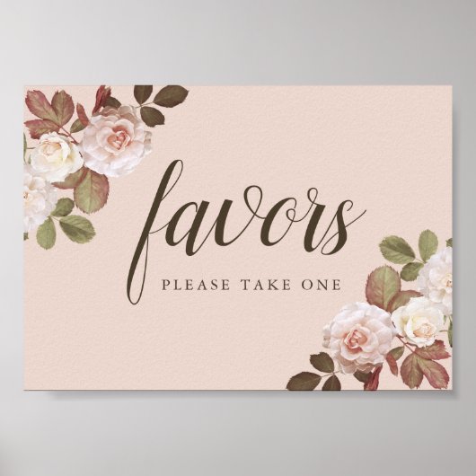  Franse Rozen Wedding Favor Sign Poster (Voorkant)
